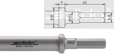 Bull point H14,8 - Ø17,5x60 - Collar Ø30