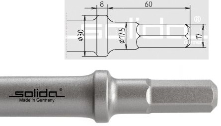 Bull point H17 - Ø20x60 - Collar Ø30