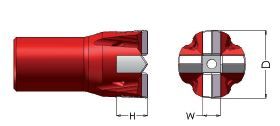 Cross bit R38 - 64mm